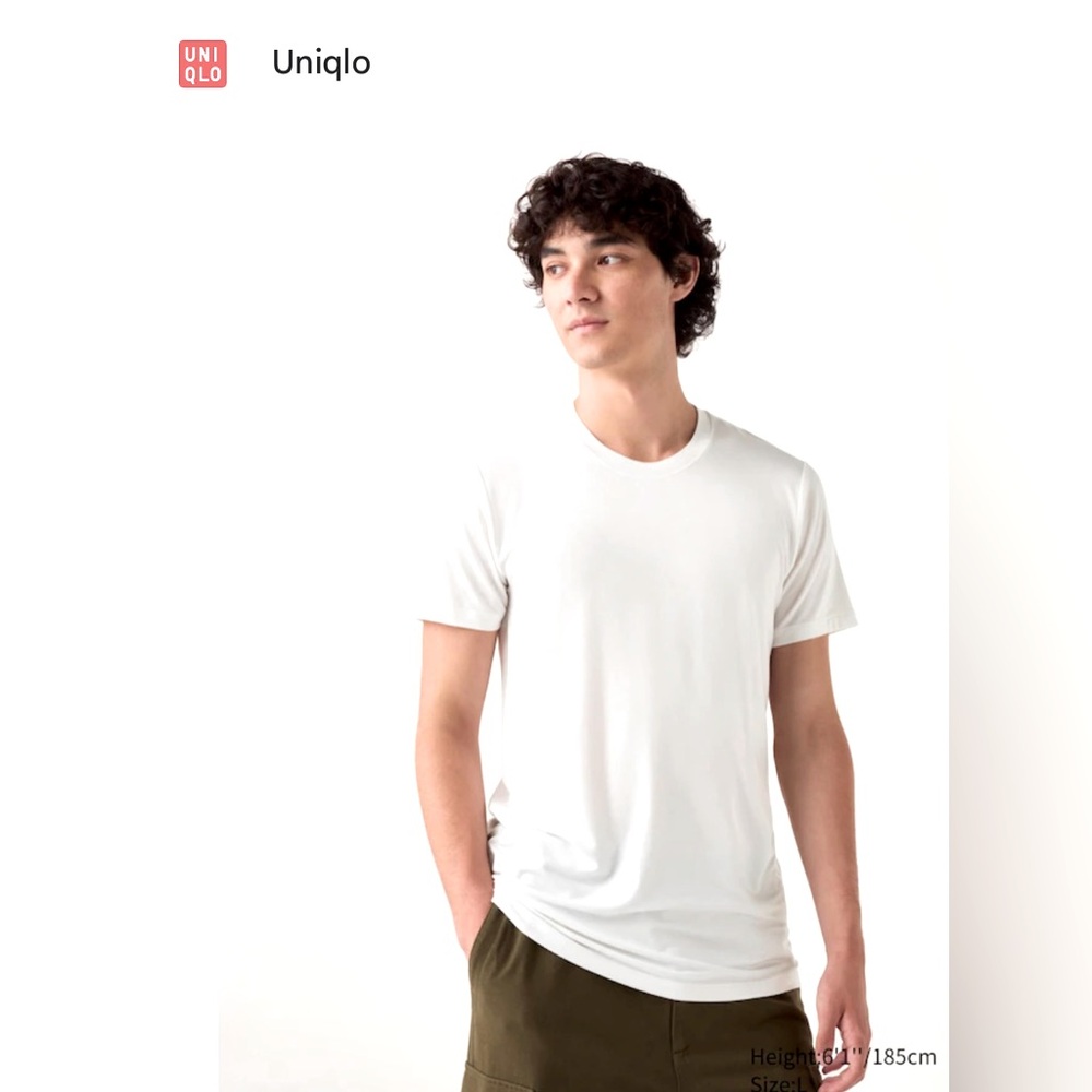 UNIQULO HEATTECH Crew Neck Short Sleeve Men’s T shirt, White, XL, NWT